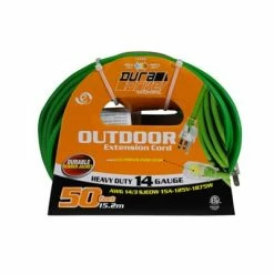 Coupon 💯 DuraDrive 50 Ft. 14/3 SJEOW Lighted Single Tap Power Extension Cord 👏