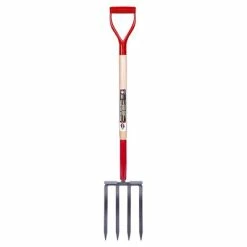 Deals 🧨 Garant G411D 36 In. Wooden D-Handle 4-Tine Spading Pitchfork 🎉
