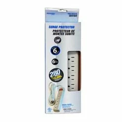Outlet 🥰 Toolway 140001 6 Ft. 6-Outlet Surge Protector Power Bar 🛒