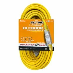 Outlet 🧨 DuraDrive 100 Ft. 12/3 SJTW Lighted Single Tap Power Extension Cord 🤩