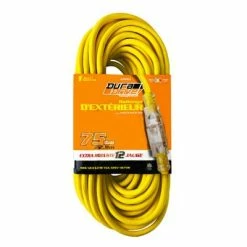 Best reviews of 🛒 DuraDrive 75 Ft. 12/3 SJTW Lighted Single Tap Power Extension Cord ✨