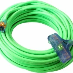 Deals 😍 CENTURY EXTENSION CORD 12/3 SJTW TRIPLE TAP 100' GREEN 😀