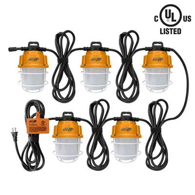 Cheap 👏 DuraDrive 50 Ft. 14/2 SJTW 10,000-Lumen 360-Degree 5-Lamp IP65 LED String Work Lights 🌟 3 Cheap 👏 DuraDrive 50 Ft. 14/2 SJTW 10,000-Lumen 360-Degree 5-Lamp IP65 LED String Work Lights 🌟