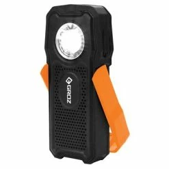 Hot Sale 🔔 GROZ 397 500-Lumen Dual Use Rechargeable Handheld COB Worklight With Bluetooth Speaker 🛒